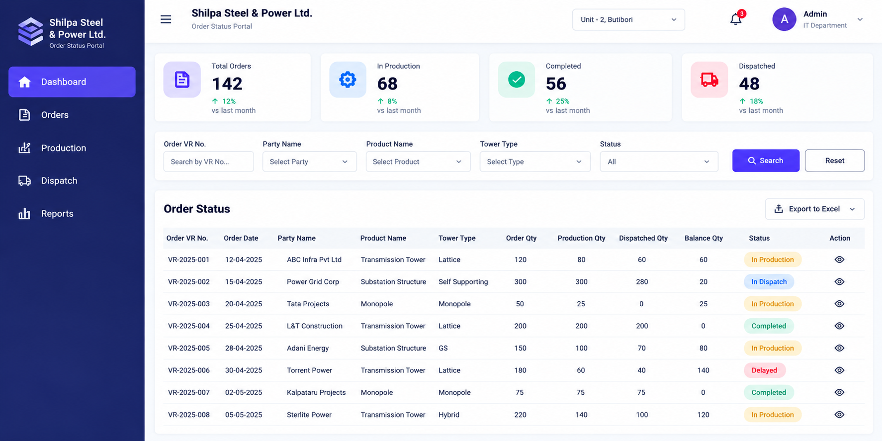 Order Status Portal